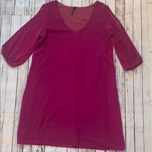 Lulus Magenta Open Sleeve Dress